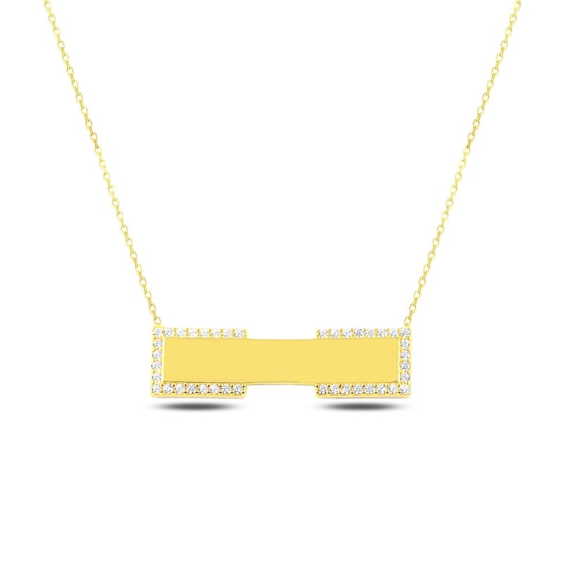 CZ Name Tag Necklace - N88278