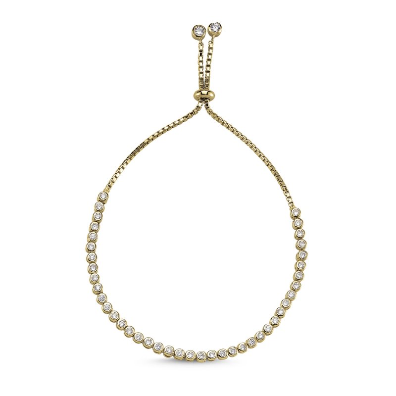 2mm CZ Tennis Adjustable Sliding Bracelet - B88449