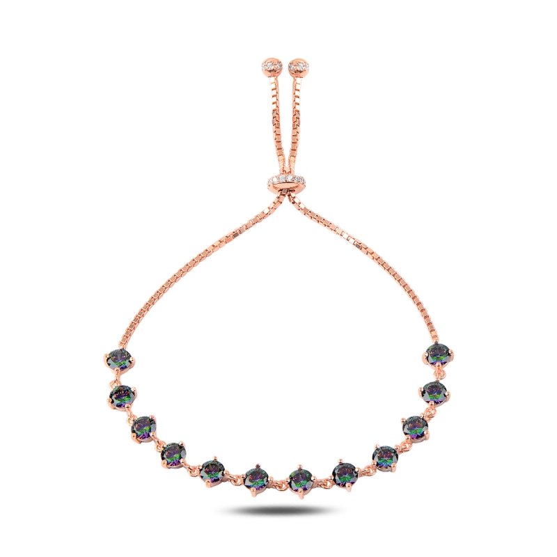 Mystic Topaz Tennis Adjustable Sliding Bracelet - B88454