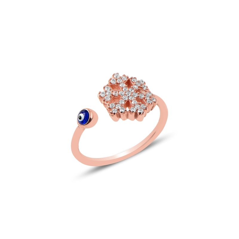 White CZ Adjustable Snowflate Ring - R88629