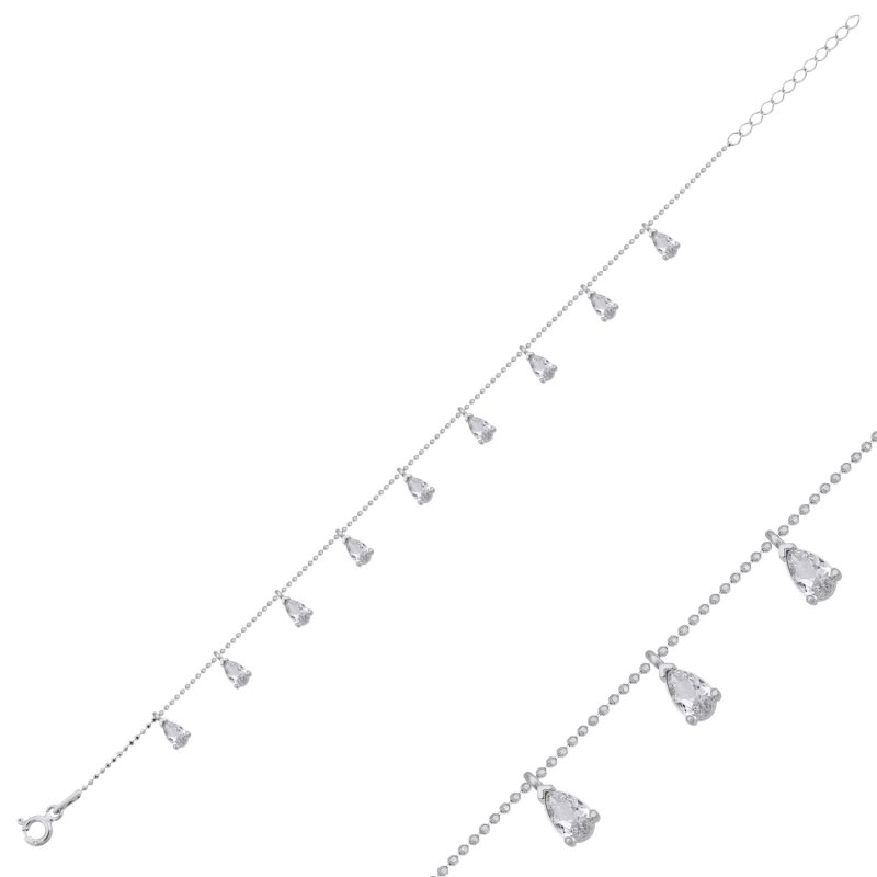Teardrop CZ Dangle Bracelet - B89079