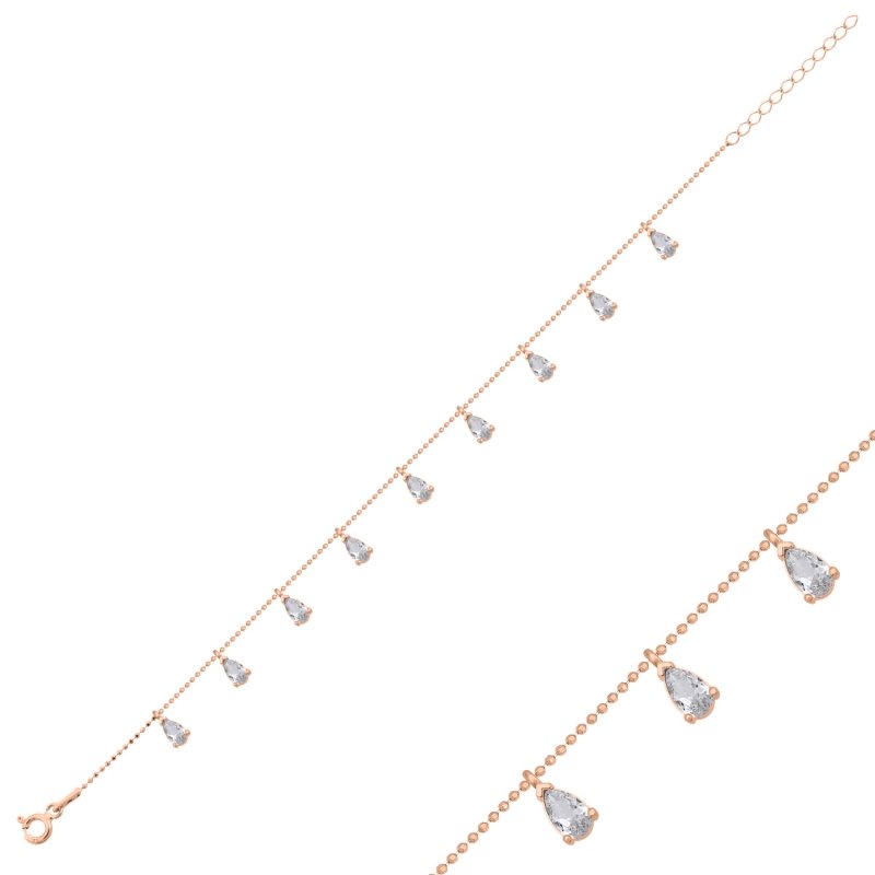 Teardrop CZ Dangle Bracelet - B89079