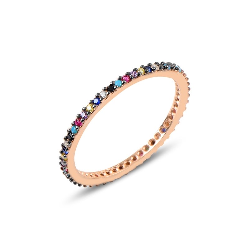 Single Row Mix CZ Thin Eternity Ring - R89143