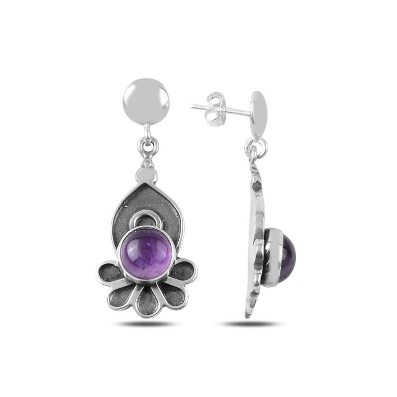 Amethyst Stone Handmade Earrings - E89186