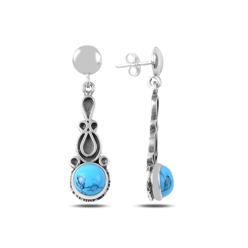 Turquoise Stone Handmade Earrings - E89208
