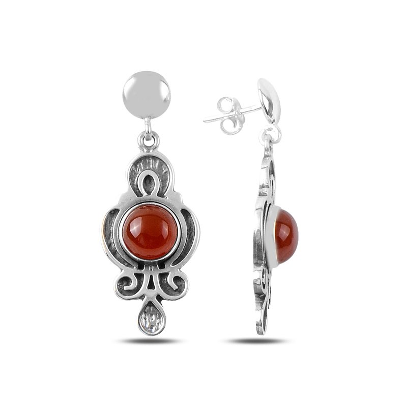 Red Agate Handmade Earrings - E89218