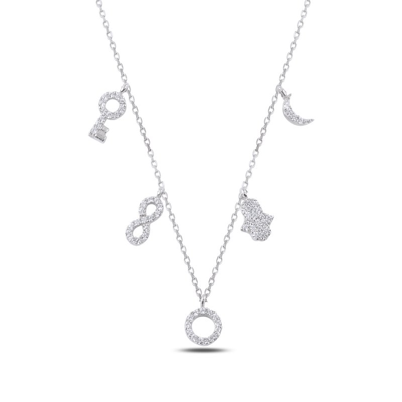 CZ Dangle Charm Necklace - N89277