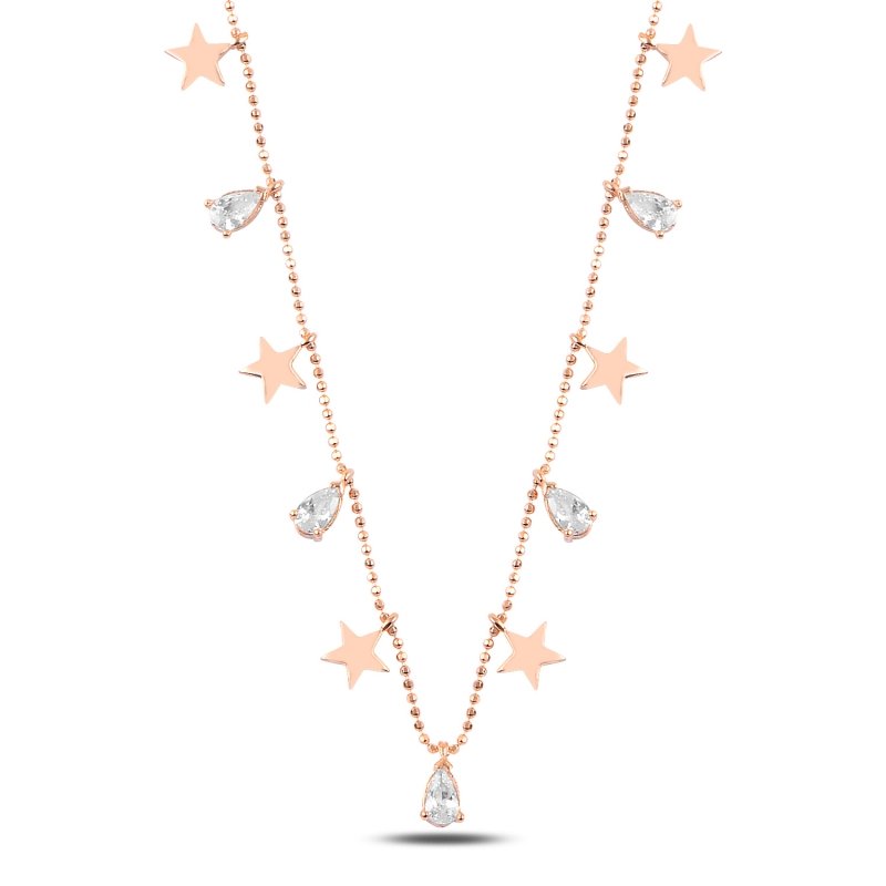 Teardrop CZ Dangle Charm Necklace - N89278
