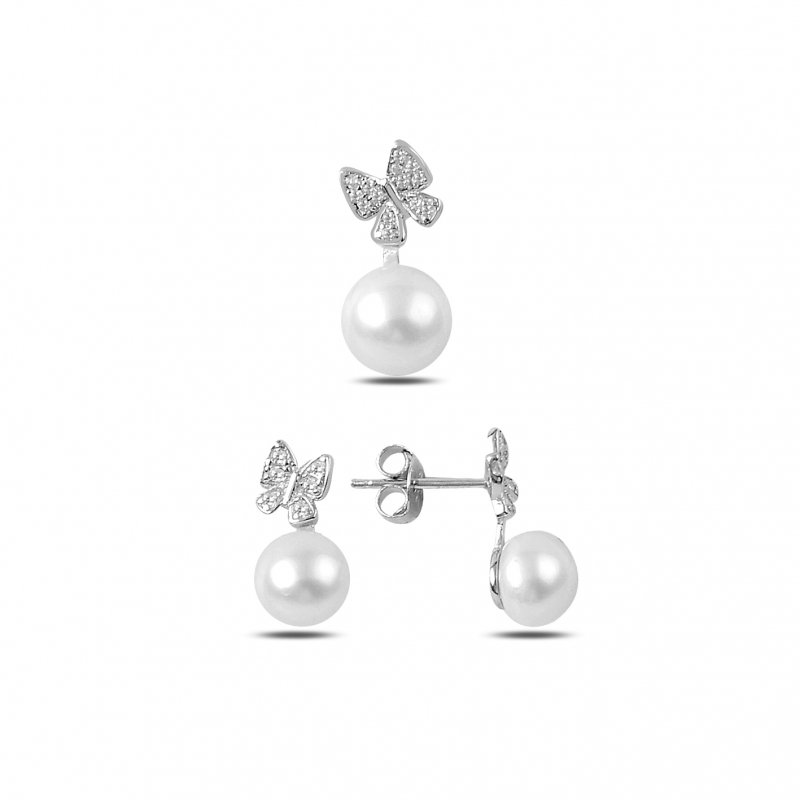 Pearl & CZ Butterfly Set - S89356