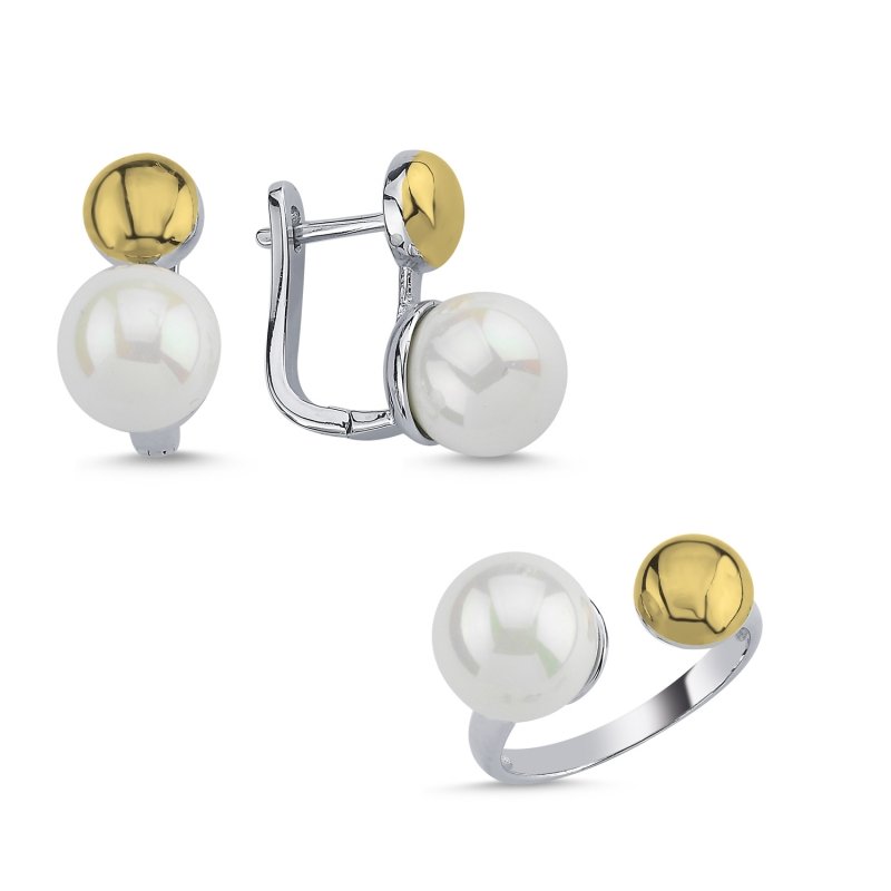 Pearl Dual Color Adjustable Ring Size Set - S89358