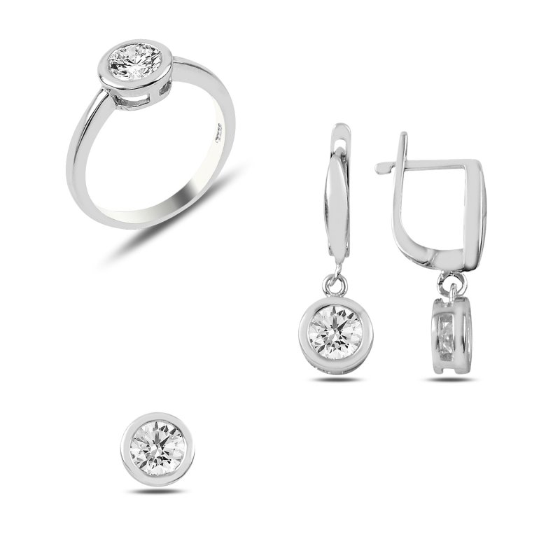 CZ Dangle Solitaire Set - S89465