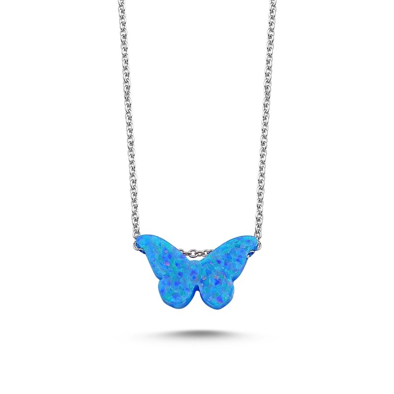 Blue Opal Butterfly Necklace - N89511