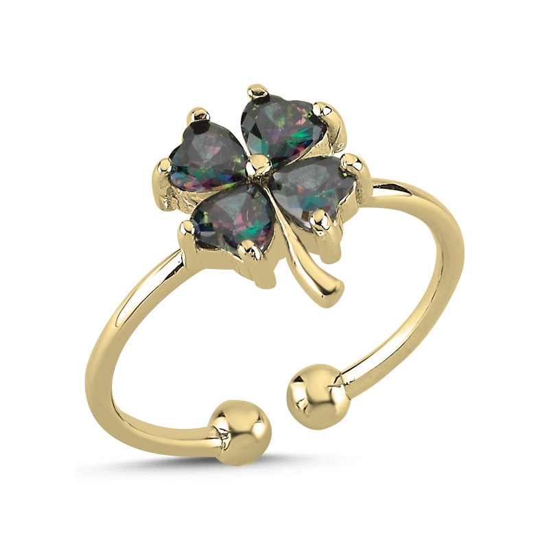 Mystic Topaz CZ Clover Ring - R89542