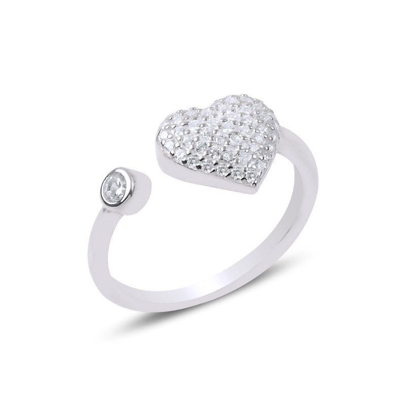 Heart CZ Adjustable Size Ring - R89552