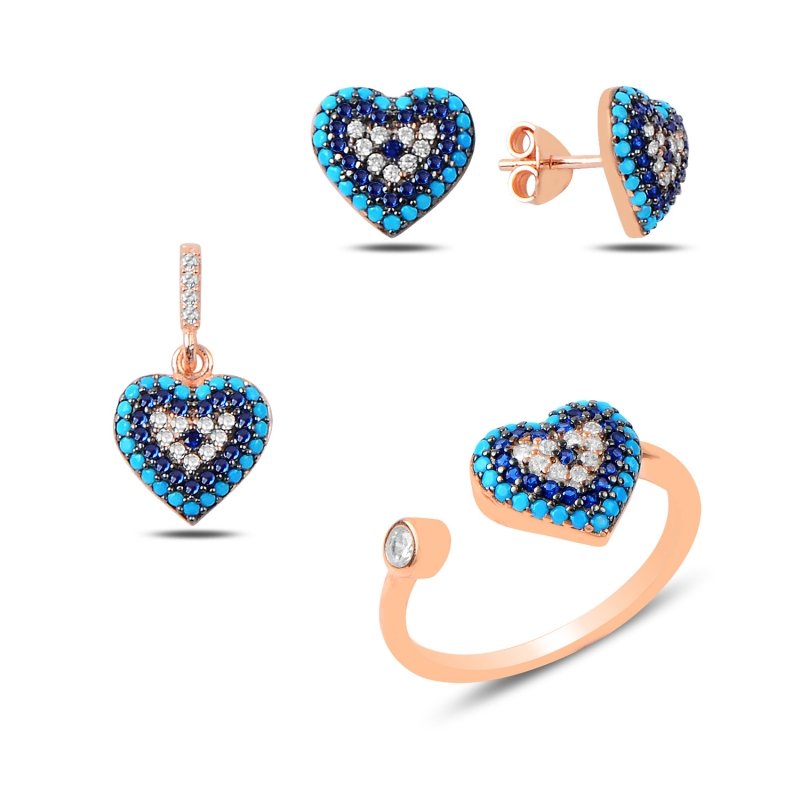 Heart & Evil Eye CZ Set - S89555