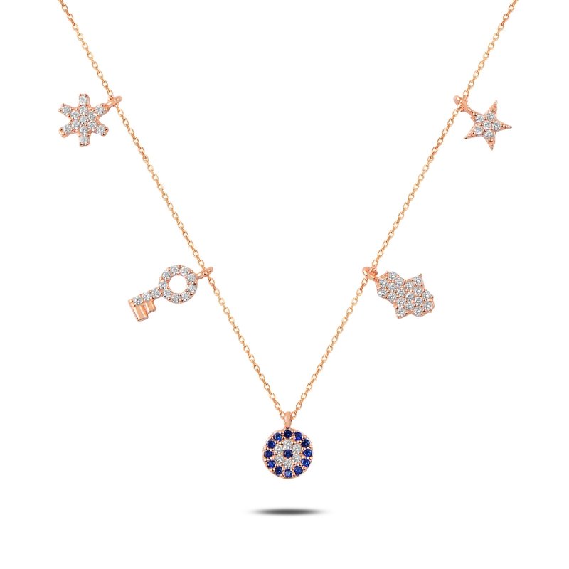CZ Dangle Charm Necklace - N89578