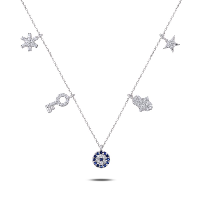 CZ Dangle Charm Necklace - N89578