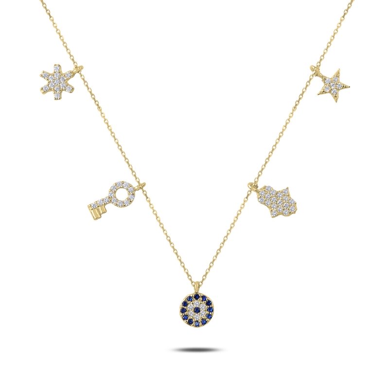 CZ Dangle Charm Necklace - N89578