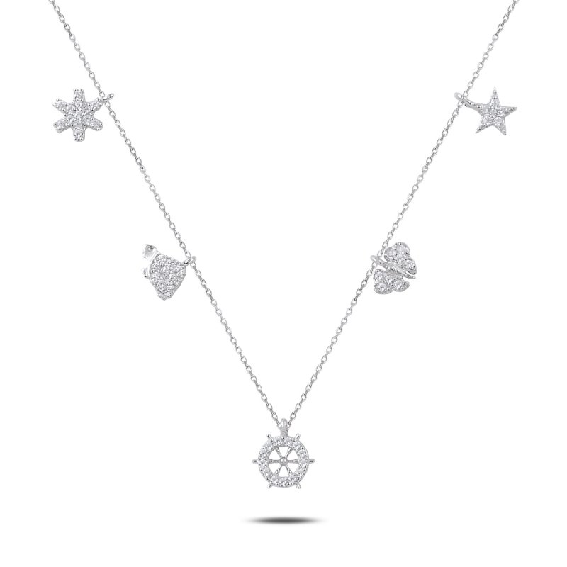 CZ Dangle Charm Necklace - N89579