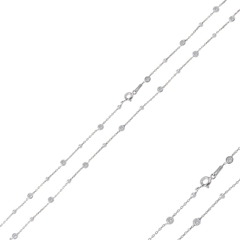 110cm Top & Zirkon Taşlı Forse Zincir Kolye - CH89600