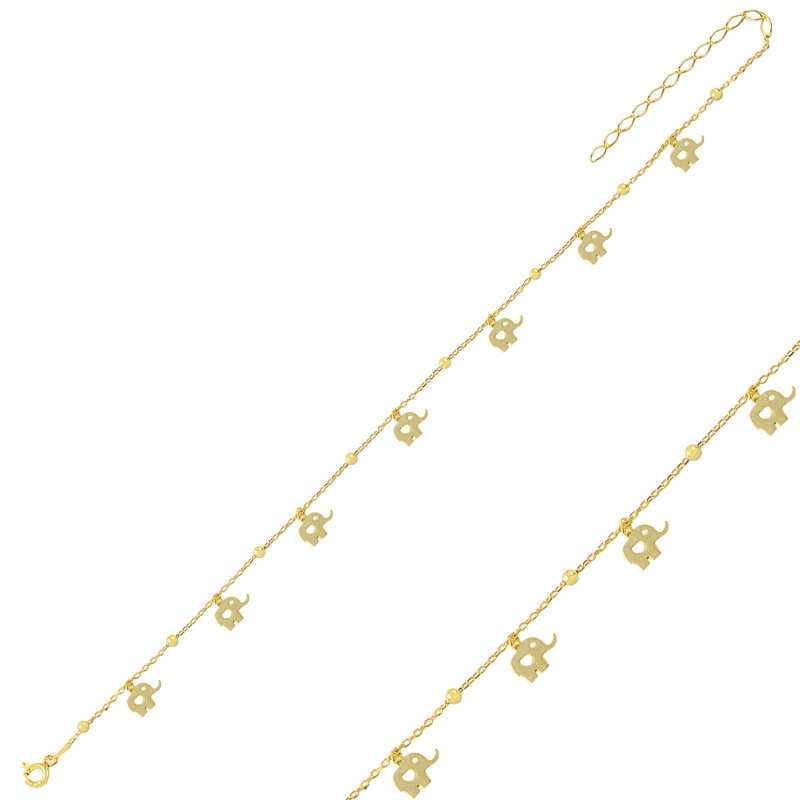Ball & Dangle Elephant Anklet - ANK89623