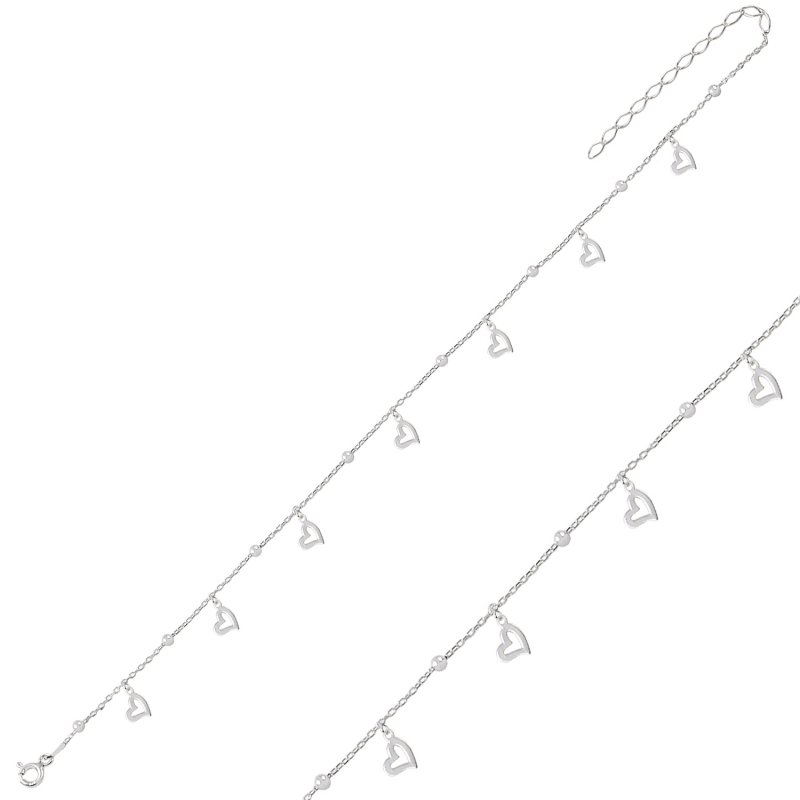 Ball & Dangle Heart Anklet - ANK89625