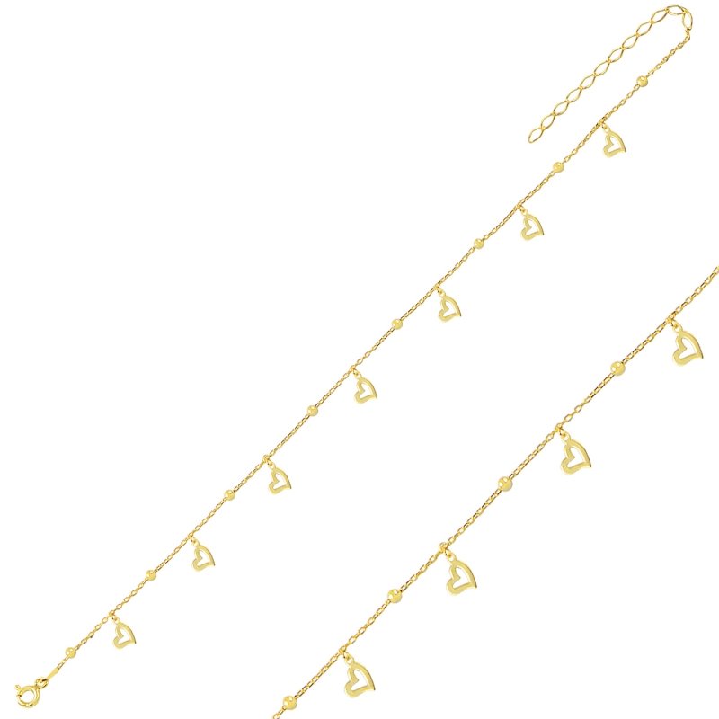 Ball & Dangle Heart Anklet - ANK89625