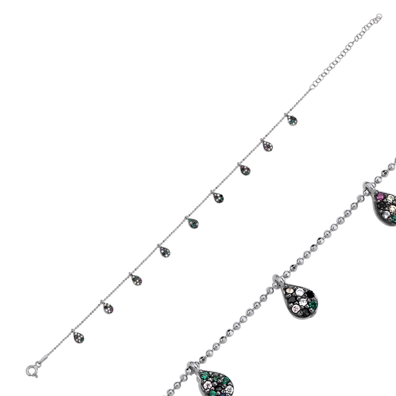 Zirkon Mix Taşlı Sallantılı Halhal - ANK89629