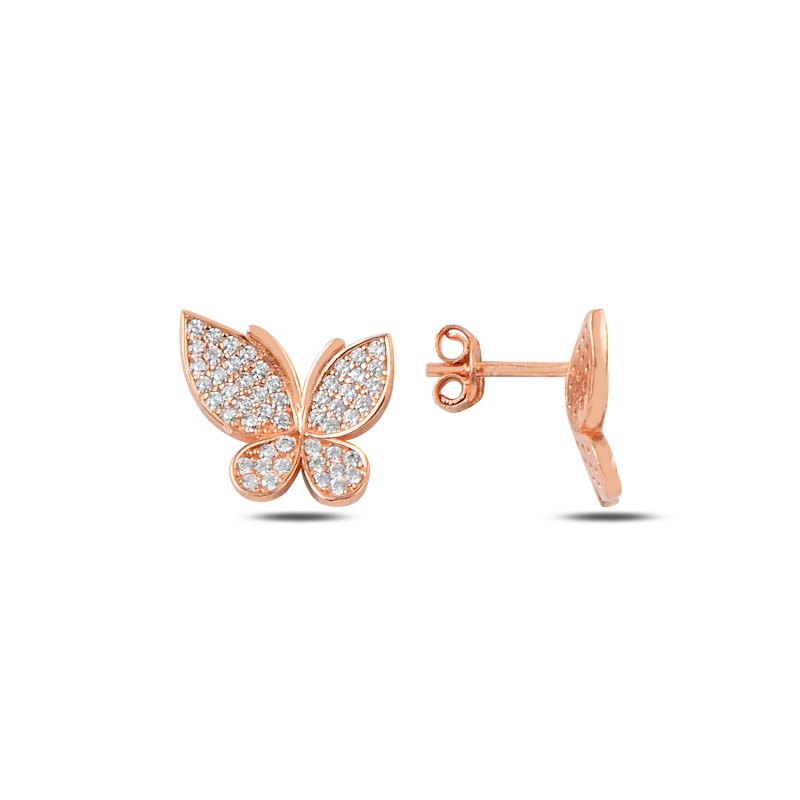 CZ Butterfly Stud Earrings - E89650