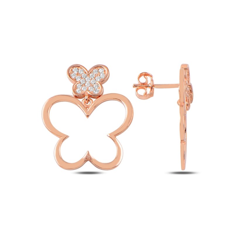 CZ Butterfly Drop Earrings - E89652