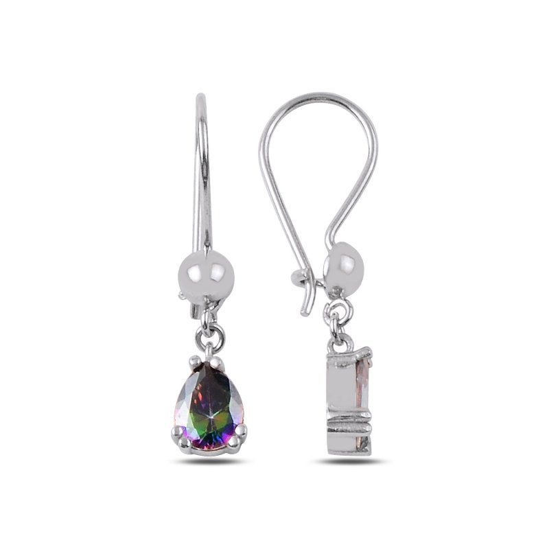 Mystic CZ Teardrop Dangle Earrings - E89660