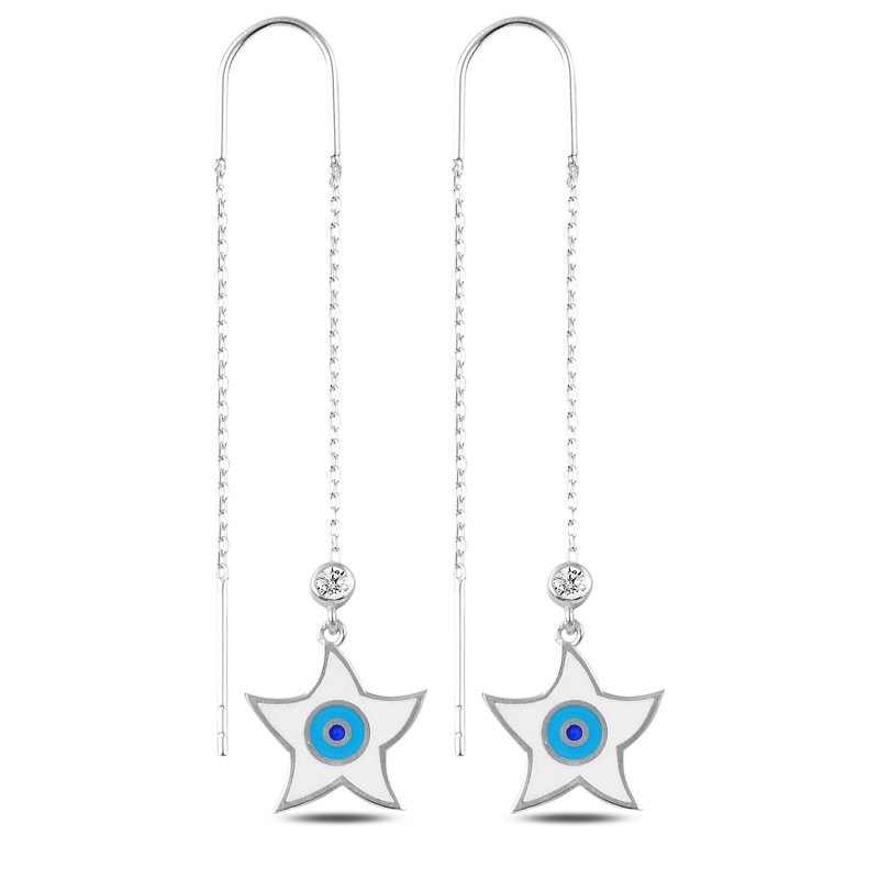 Zirkon Taşlı ve Mineli Denizyıldızı Japon Küpe - E89700