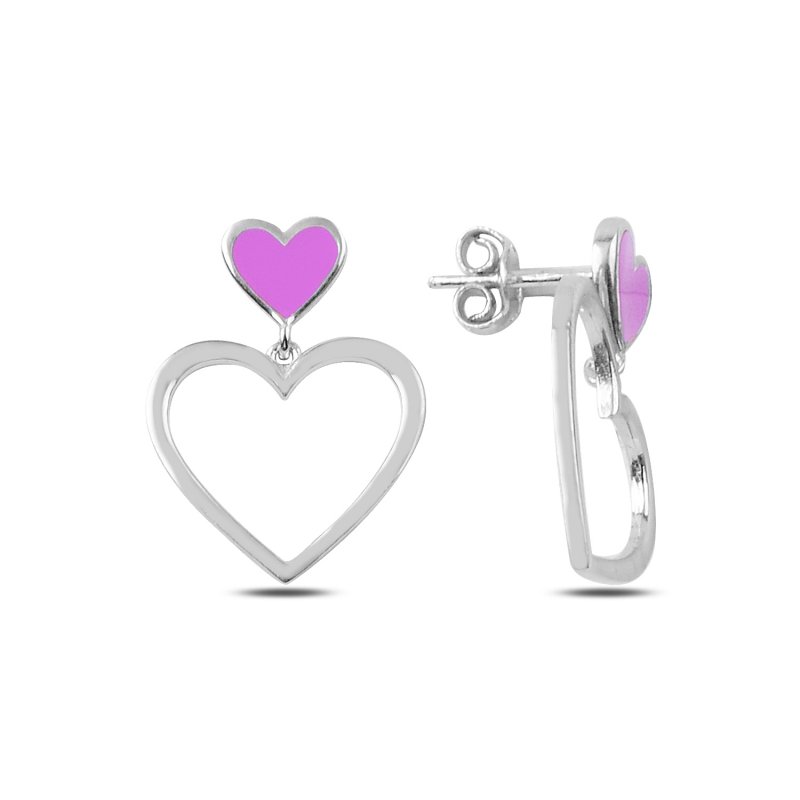 Hearts Enamel Drop Earrings - E89716