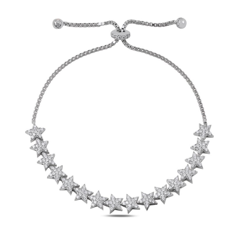 CZ Stars Adjustable Sliding Bracelet - B89740