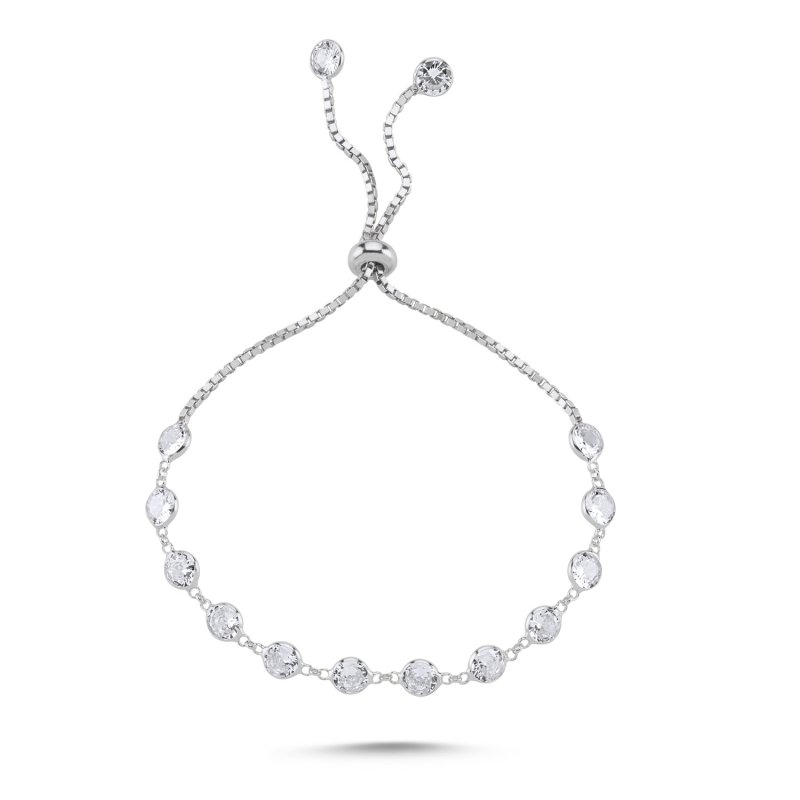 Tennis CZ Adjustable Sliding Bracelet - B89981
