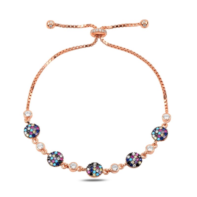 Mix CZ Adjustable Sliding Bracelet - B89986