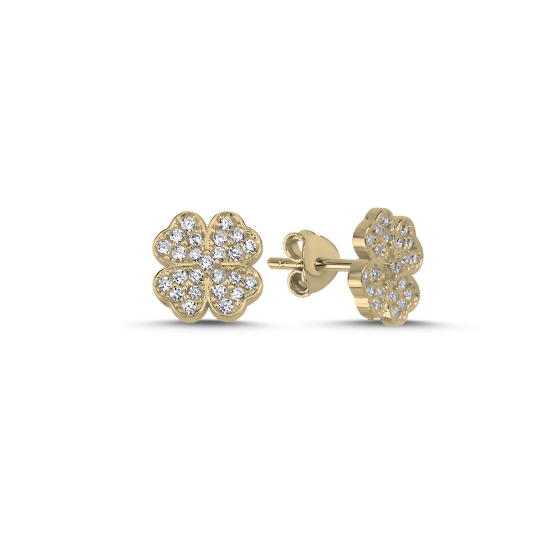 Clover CZ Stud Earrings - E89993