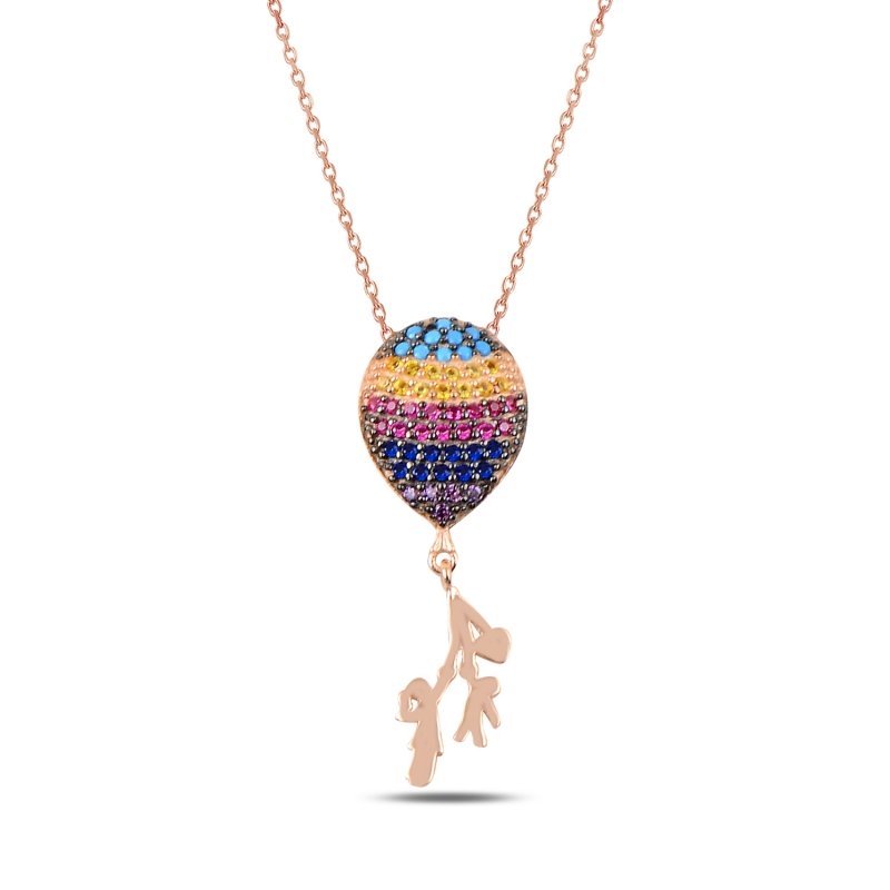 CZ Balloon With Boy & Girl Necklace - N90117