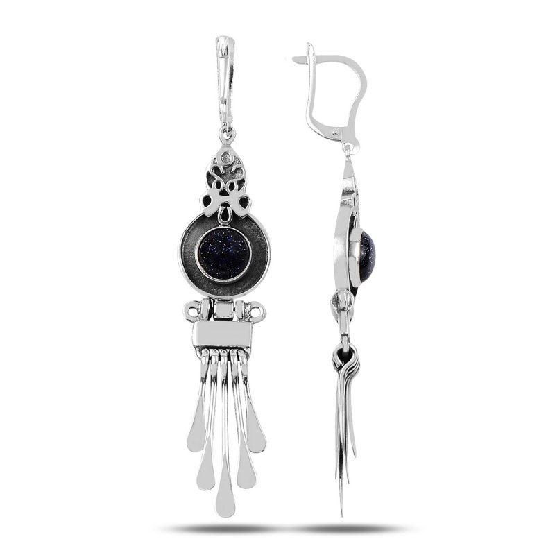 Blue Goldstone Handmade Earrings - E90198