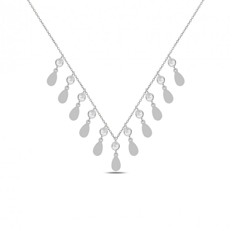 Teardrop CZ Dangle Necklace - N90227