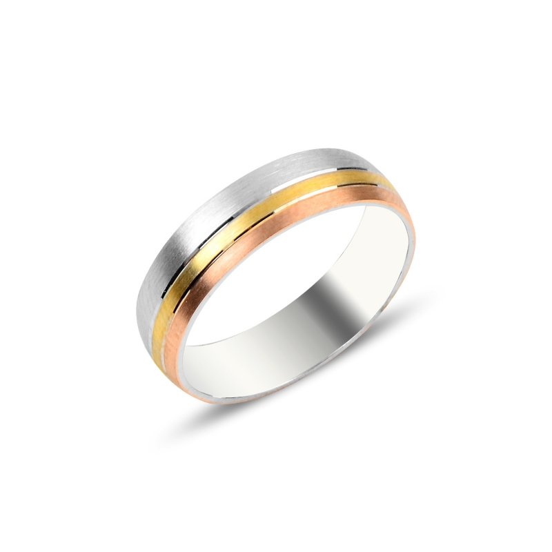5.5mm Three Colors Flat Plain Band Ring - WR90330