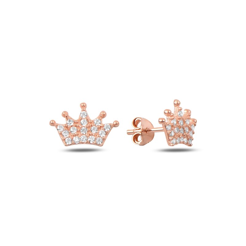 Crown CZ Stud Earrings - E90337