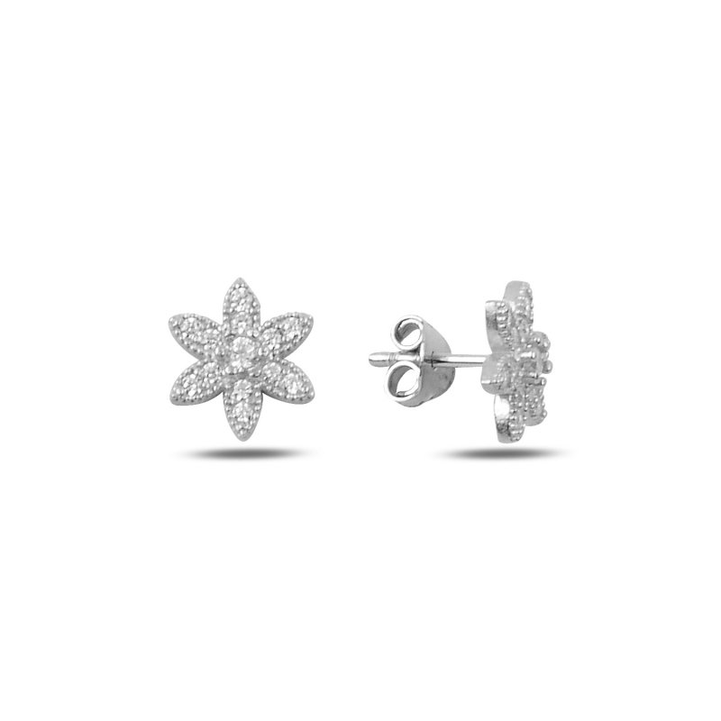 Flower CZ Stud Earrings - E90338