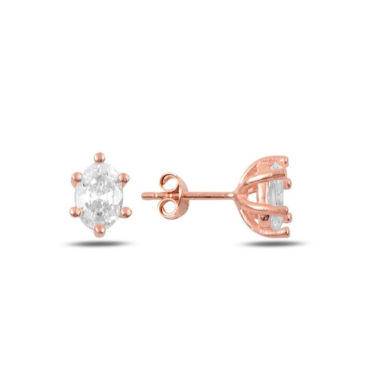 Solitaire Oval CZ Stud Earrings - E90340