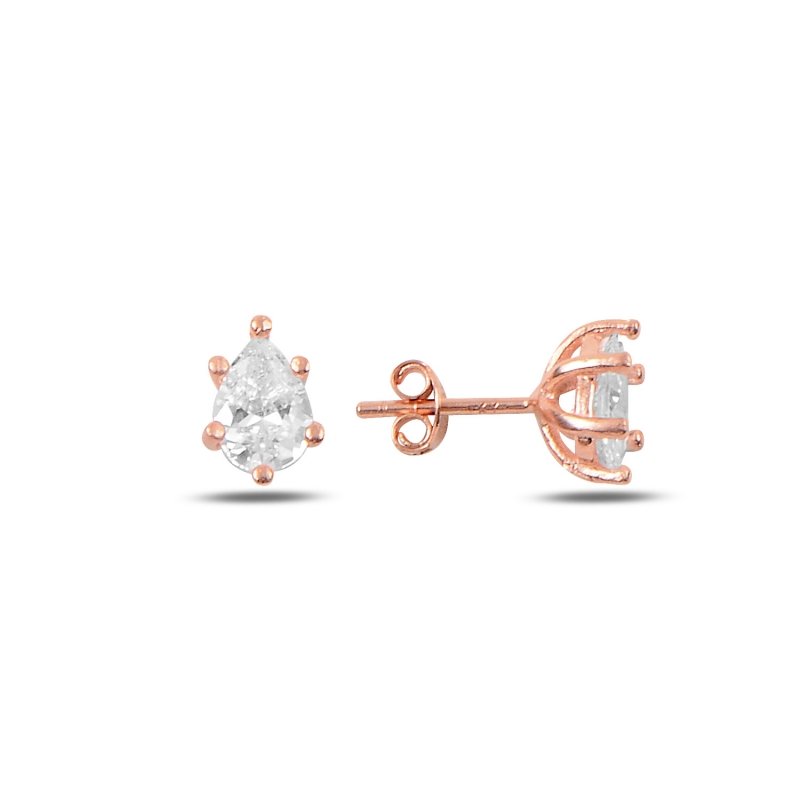 Solitaire Teardrop CZ Stud Earrings - E90341