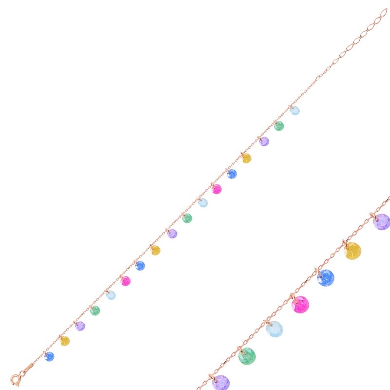Round CZ Dangle Anklet - ANK90354
