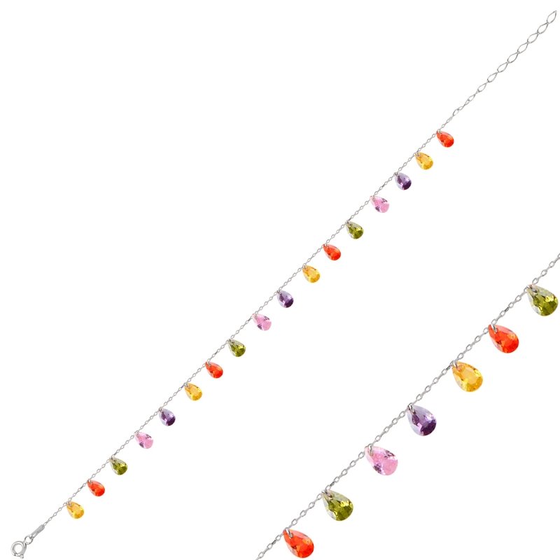 Dangle Drop CZ Anklet - ANK90359
