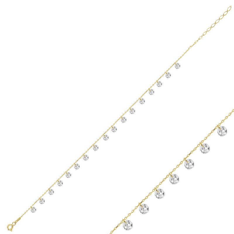 Round CZ Dangle Bracelet - B90363