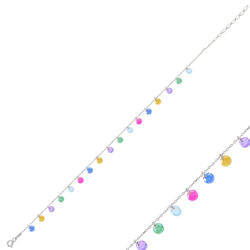 Round CZ Dangle Bracelet - B90364