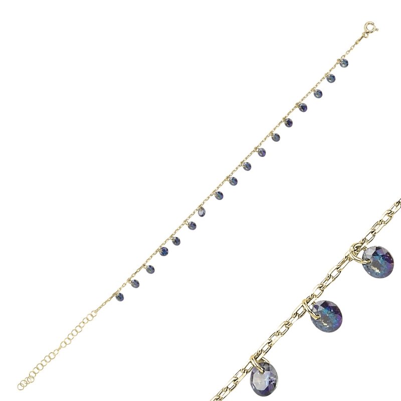 Round CZ Dangle Bracelet - B90367